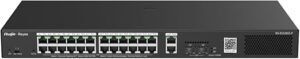 Ruijie RG-ES228GS-P 28-Port Gigabit Smart Cloud Managed PoE Switch with 24 PoE+ Ports, 2 RJ45 Uplinks & 2 SFP Ports portside view