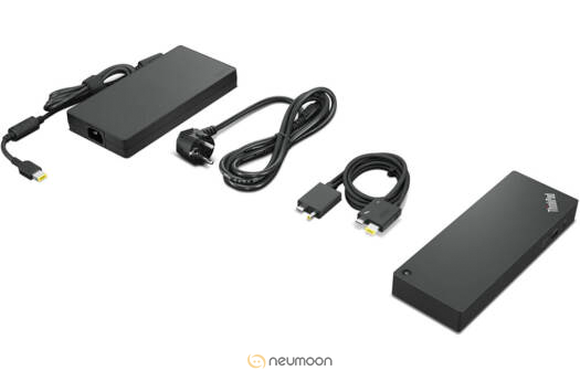 Lenovo Thunderbolt 4 docking station with 230W Charging, 8K Display Support & 40Gbps box content