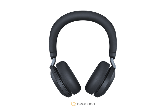 Jabra Evolve 2 75Uc Usb-a Headset Link380a Uc Stereo Stand front view