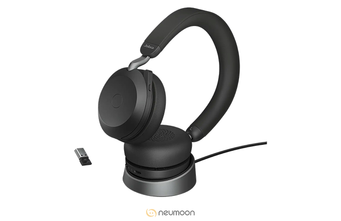 Jabra Evolve 2 75Uc Usb-a Headset Link380a Uc Stereo Stand view