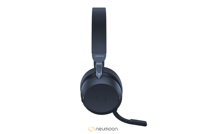 Jabra Evolve 2 75Uc Usb-a Headset Link380a Uc Stereo Stand side view